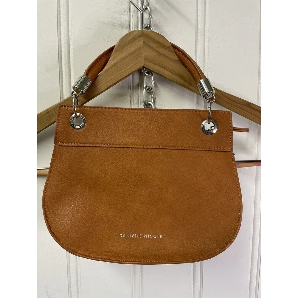 Danielle Nicole Brown Theia‎ Studded Stitched Top Handle Handbag Purse